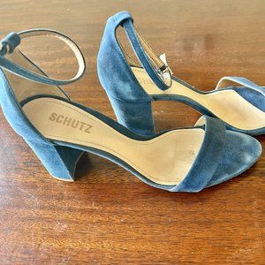 Blue Suede Shoes! Heeled Sandals